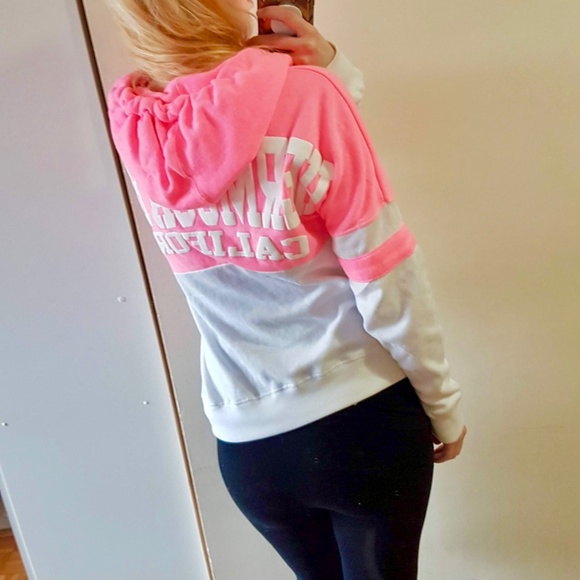 California  Hermosa beach pink white Hoodie - Picture 1 of 5